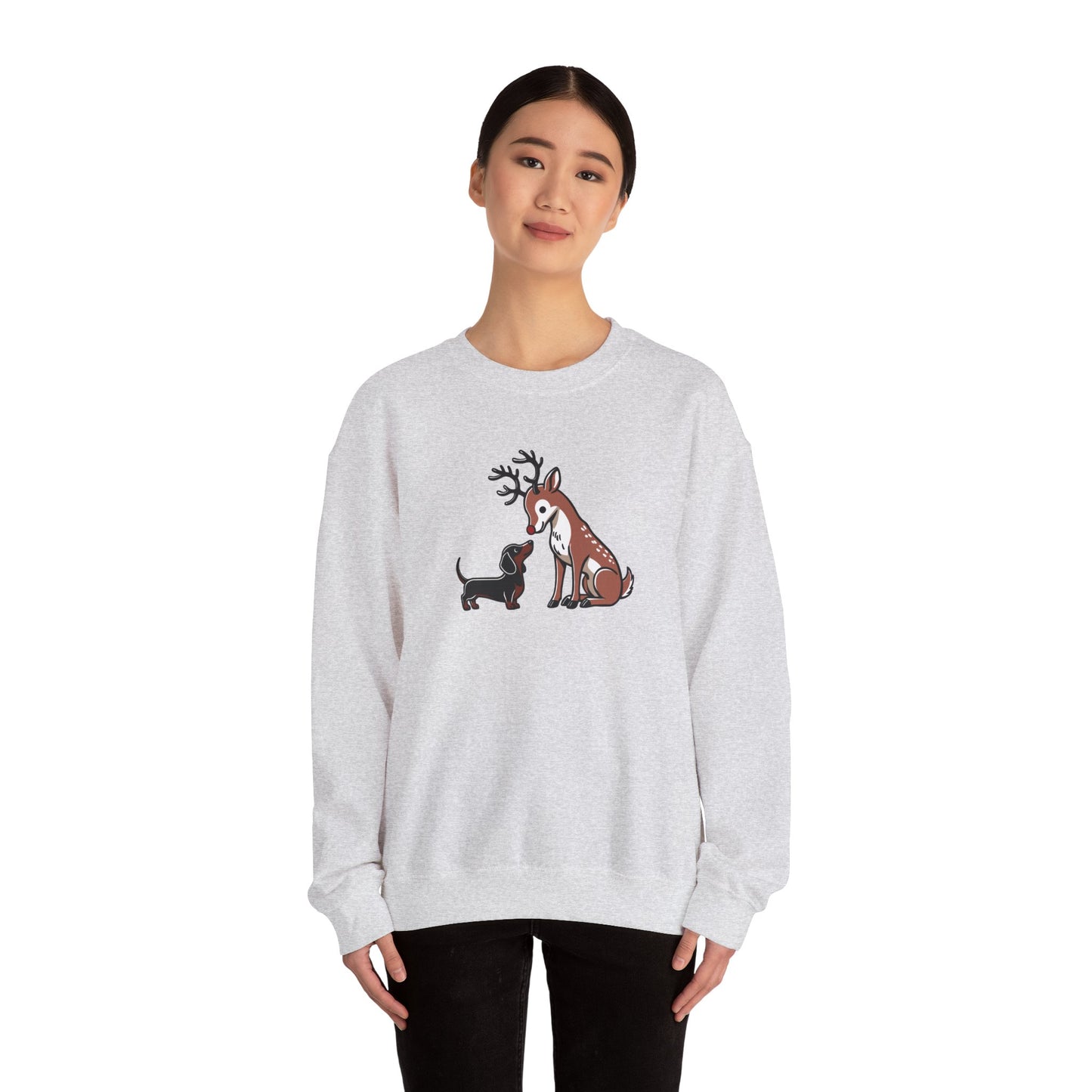 Reindeer Love Crewneck - Brown/Black