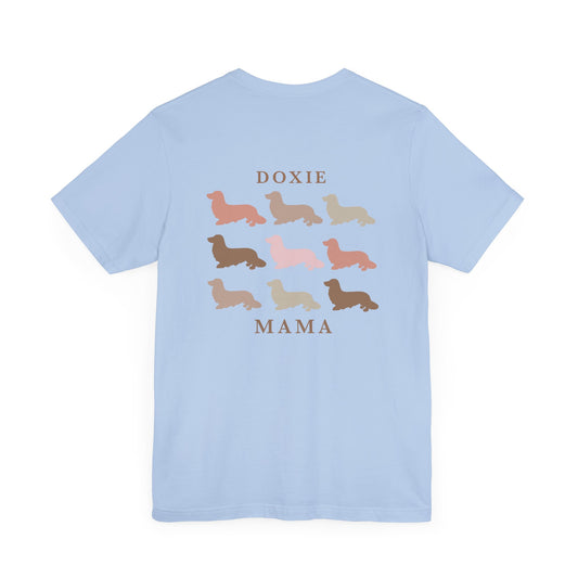 Longhaired Doxie Mama Short Sleeve