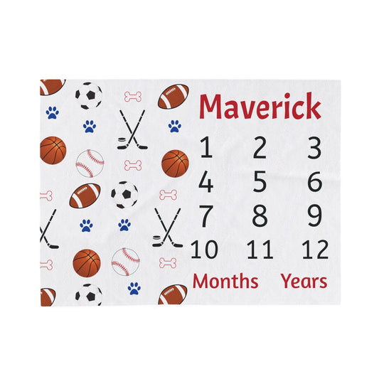 Sports Themed Milestone Blanket