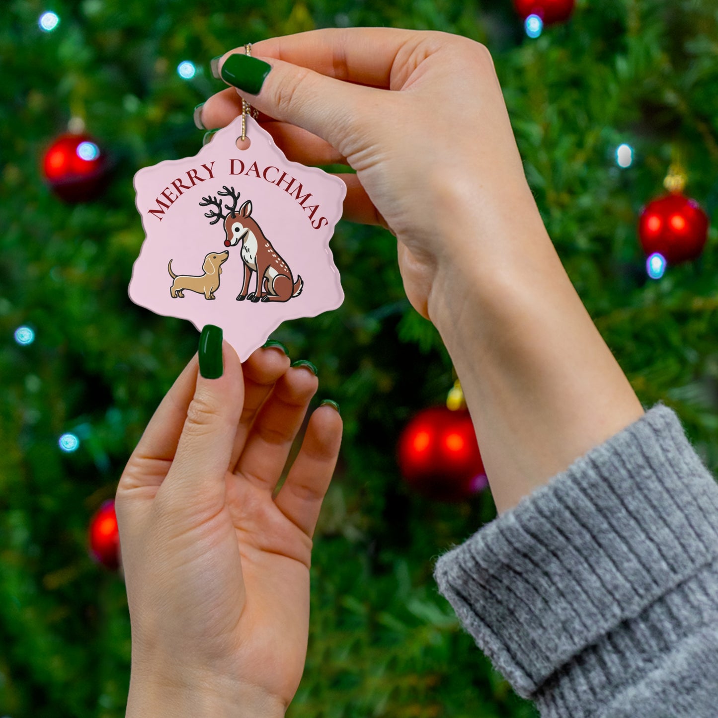 Merry Dachmas Ceramic Ornament