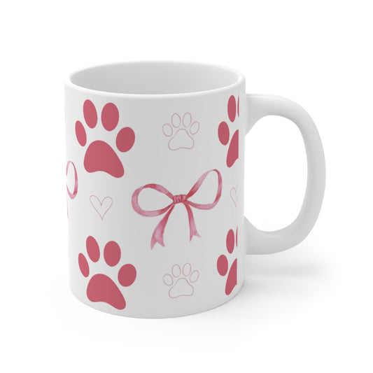 Paw Prints and Bows Mug